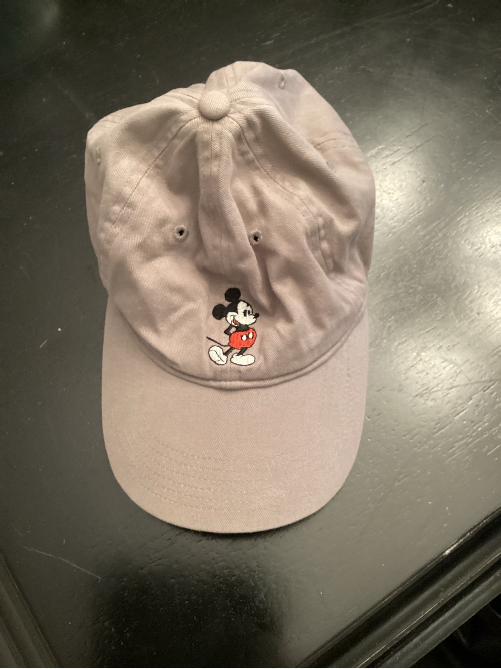 Disney Men's Baseball Cap with Embroidered Mickey Mouse - Gray with Red Accent